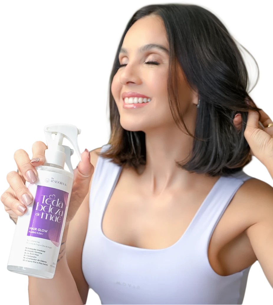 Modelo segurando Hair Glow